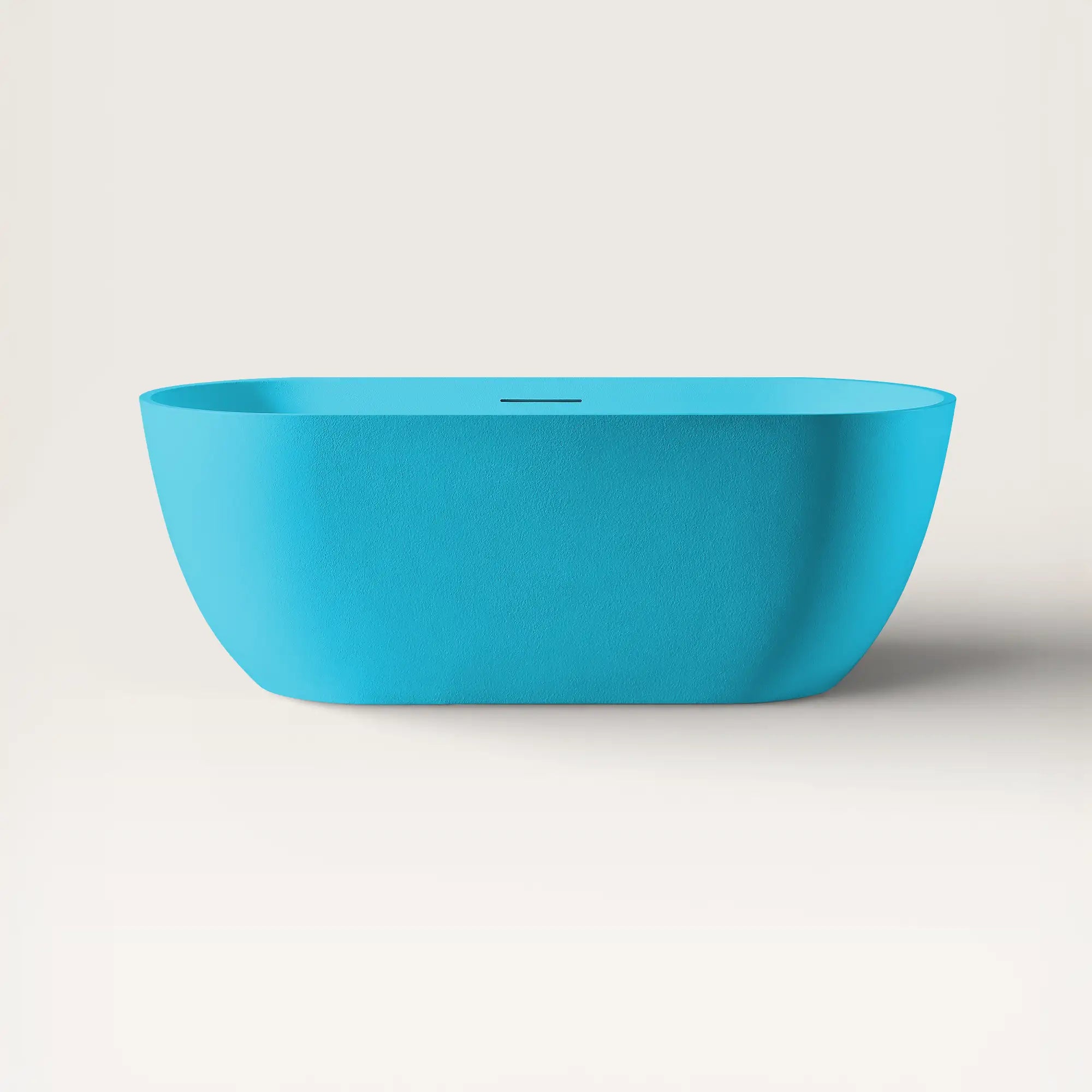 Front view of the EQUA Freestanding Bath 1700mm in celadon blue