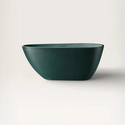 Front view of the ARIA Freestanding Bath 1500mm in green