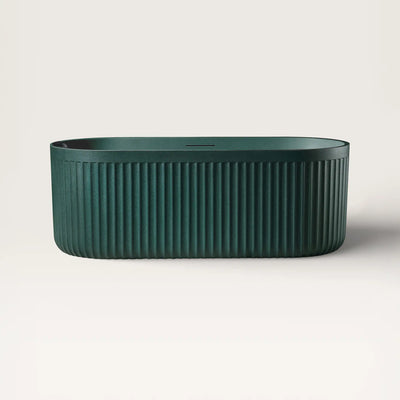 Front view of the DORIA Freestanding Bath in green