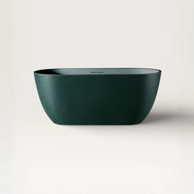 Front view of the EQUA Freestanding Bath 1500mm in green