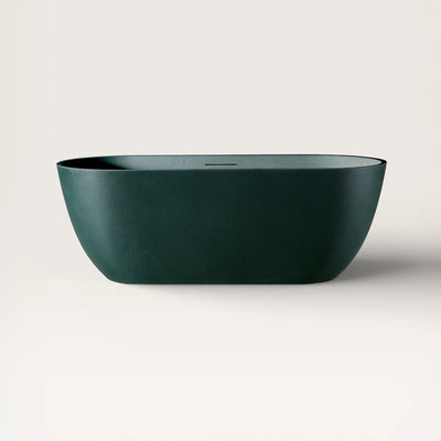 Front view of the EQUA Freestanding Bath 1700mm in green