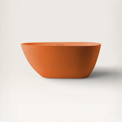 Front view of the ARIA Freestanding Bath 1500mm in orange