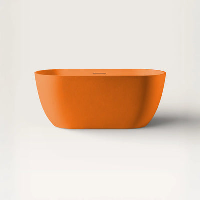 Front view of the EQUA Freestanding Bath 1500mm in orange