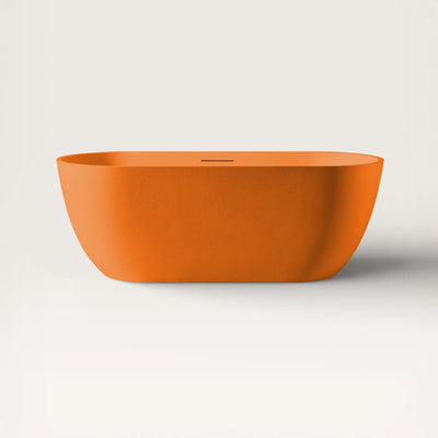 Front view of the EQUA Freestanding Bath 1700mm in orange