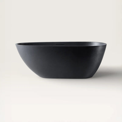 Front view of the ARIA Freestanding Bath 1700mm in black