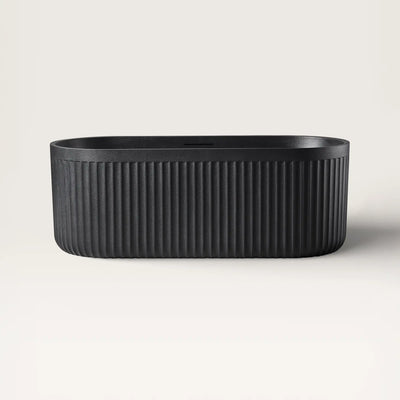 Front view of the DORIA Freestanding Bath in black