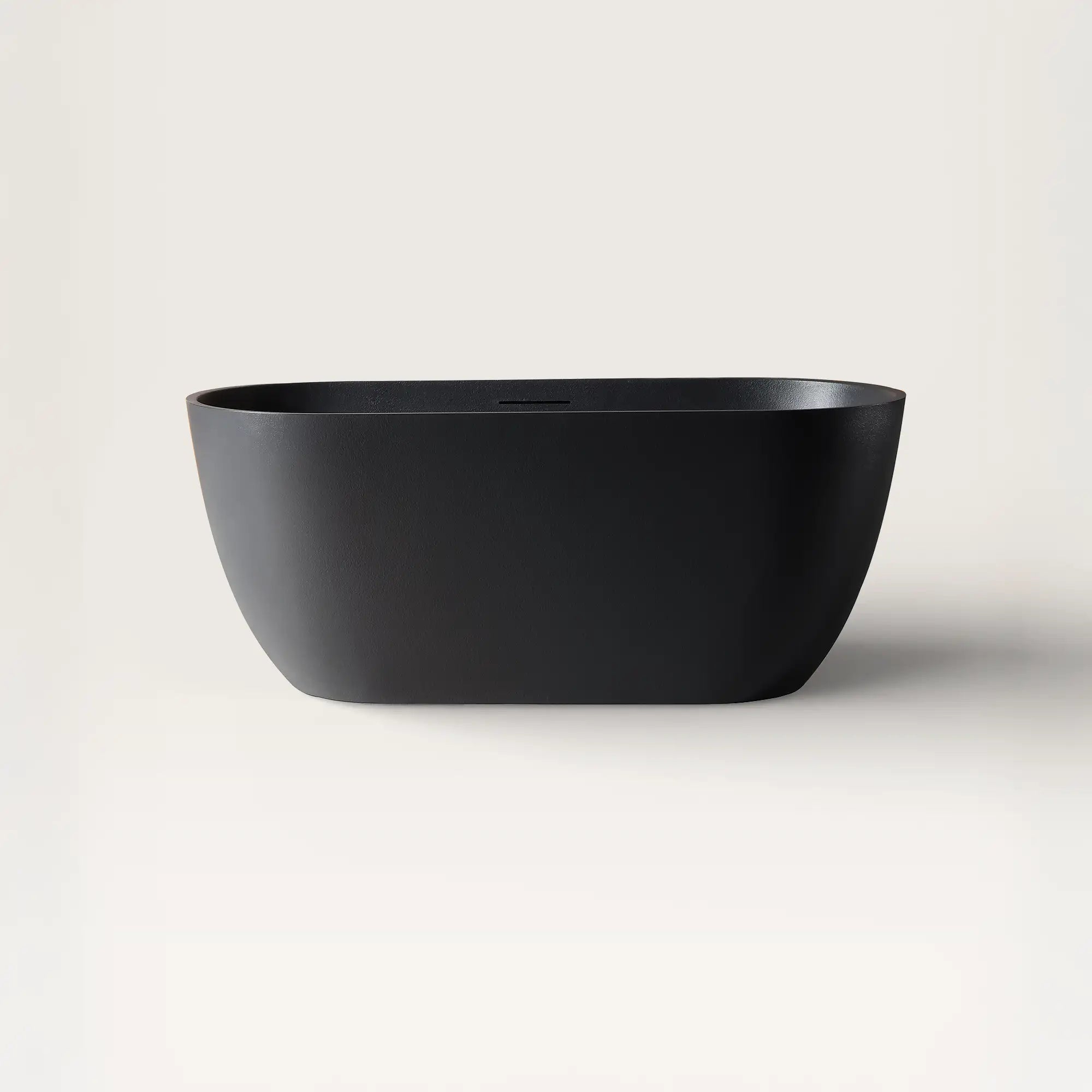 Front view of the EQUA Freestanding Bath 1500mm in black