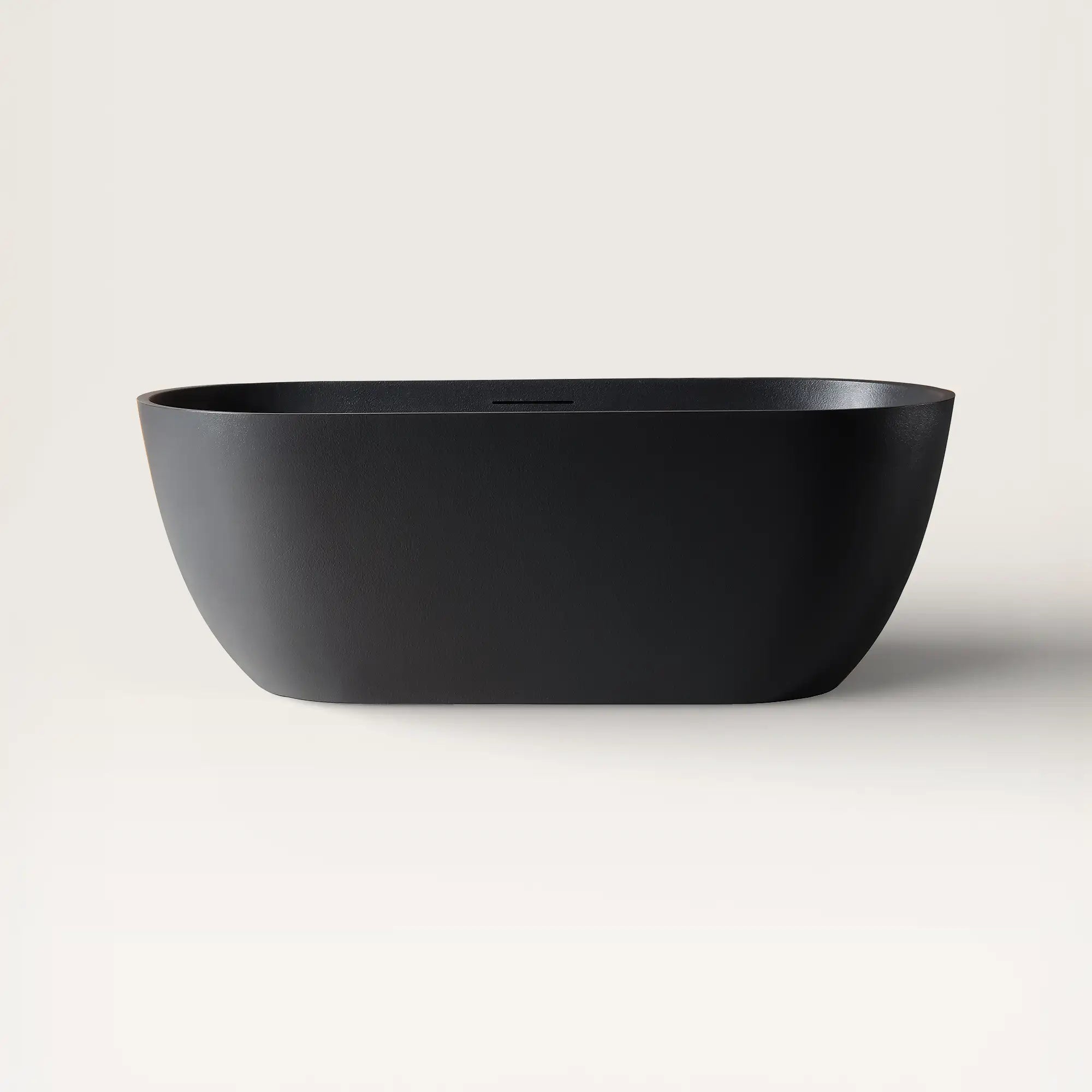 Front view of the EQUA Freestanding Bath 1700mm in black