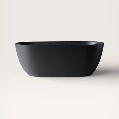 Front view of the EQUA Freestanding Bath 1700mm in black