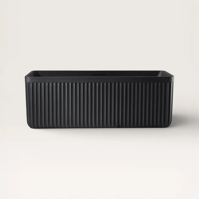 Front view of the KOLPA Back-to-Wall Bath in black