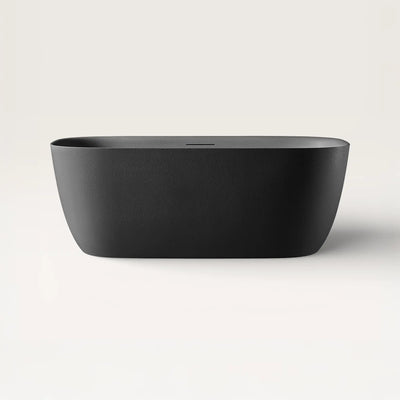 Front view of the Linea freestanding bath in black