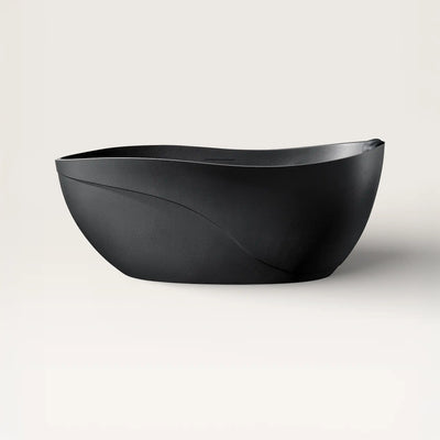 Front view of the Soma freestanding bath in black